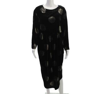 Bitte Kai Rand Women Shift Dress Polka Dot Black Long Sleeve Size S